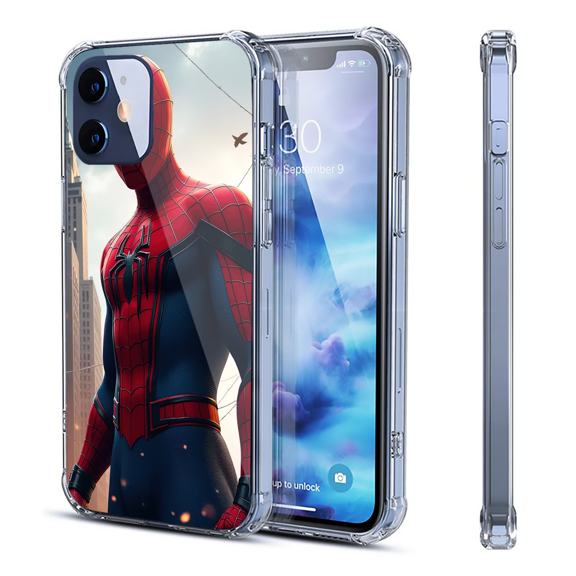 （画像用） Spider Man スパイダーマン 【iPhone 12シリーズ対応】透明スマホケース（クリアソフトケース）
